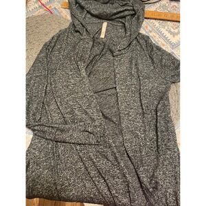 Athleta Womens XS Gray Space Open Front Hooded Cardigan Soft Knit Wrap Sweater